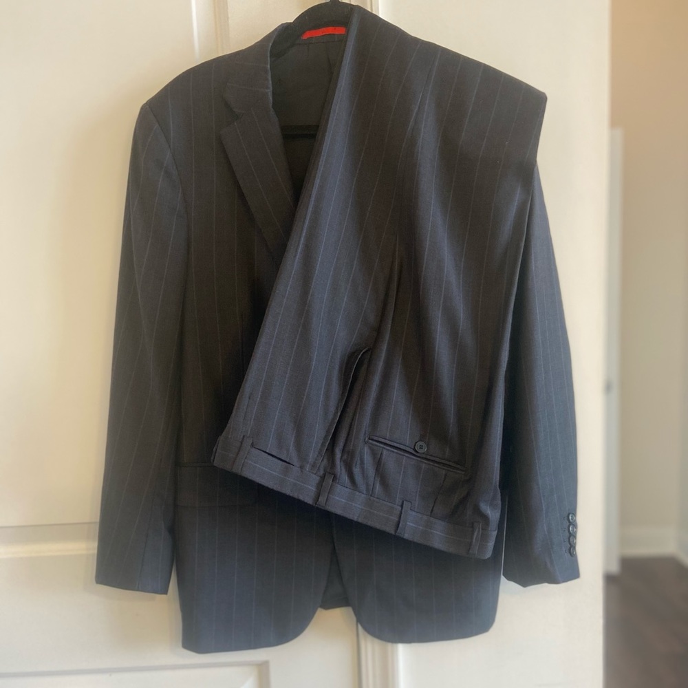 Isaia Napoli 2 Piece Gray/Blue Stripe suit